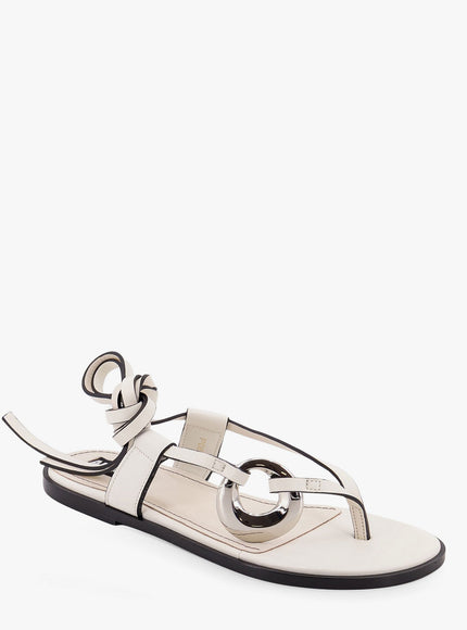 Alohas Morosia Leather Thong Sandals With Metal Ring