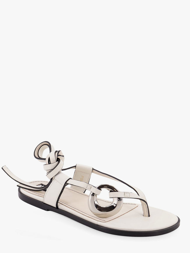 Alohas Morosia Leather Thong Sandals With Metal Ring