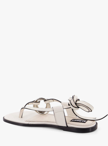 Alohas Morosia Leather Thong Sandals With Metal Ring