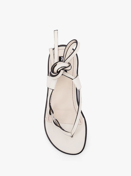 Alohas Morosia Leather Thong Sandals With Metal Ring