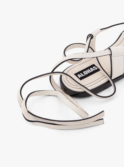 Alohas Morosia Leather Thong Sandals With Metal Ring