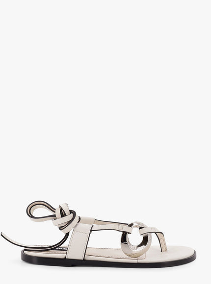 Alohas Morosia Leather Thong Sandals With Metal Ring