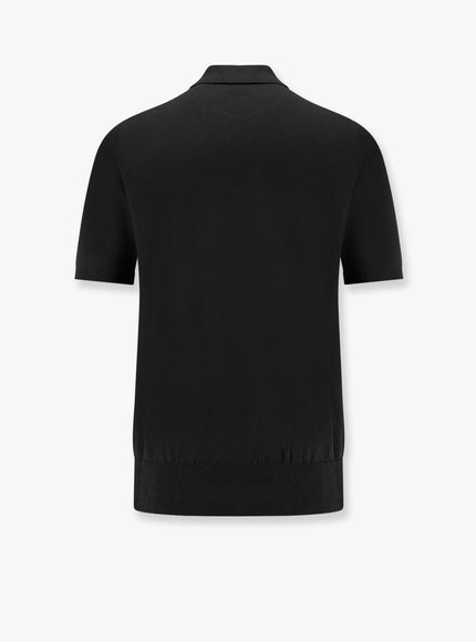 Alpha-Studio Cotton Crepe Polo Shirt