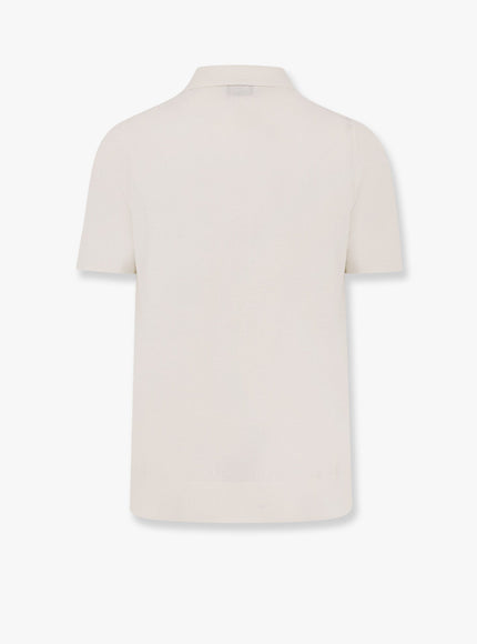 Alpha-Studio Cotton Crepe Polo Shirt