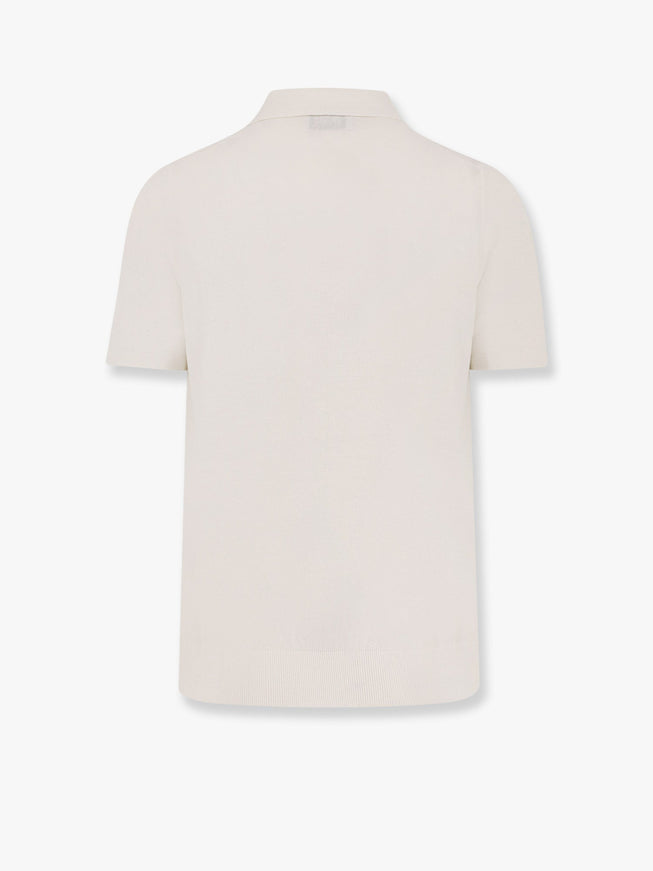 Alpha-Studio Cotton Crepe Polo Shirt