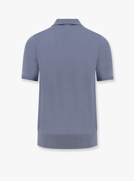 Alpha-Studio Cotton Crepe Polo Shirt