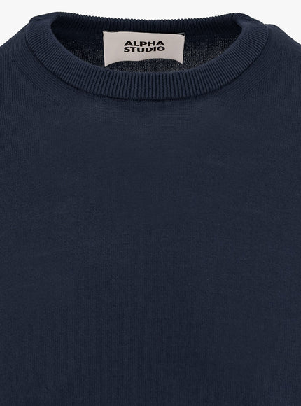 Alpha-Studio Cotton Crepe Sweater
