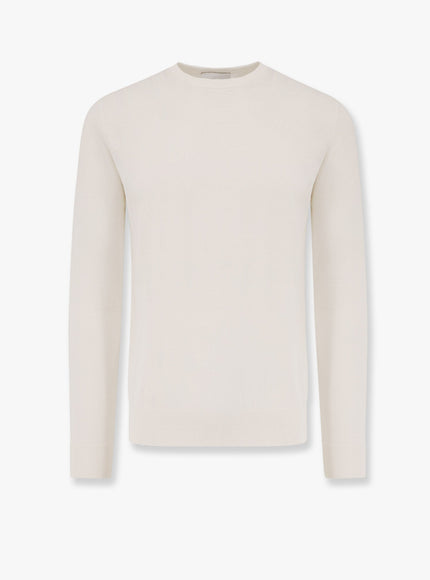 Alpha-Studio Cotton Crepe Sweater Bianco