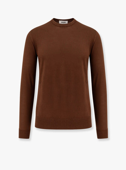 Alpha-Studio Cotton Crepe Sweater Marrone
