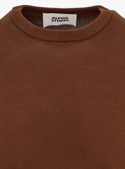 Alpha-Studio Cotton Crepe Sweater