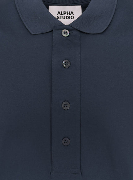 Alpha-Studio Cotton Jersey Polo Shirt