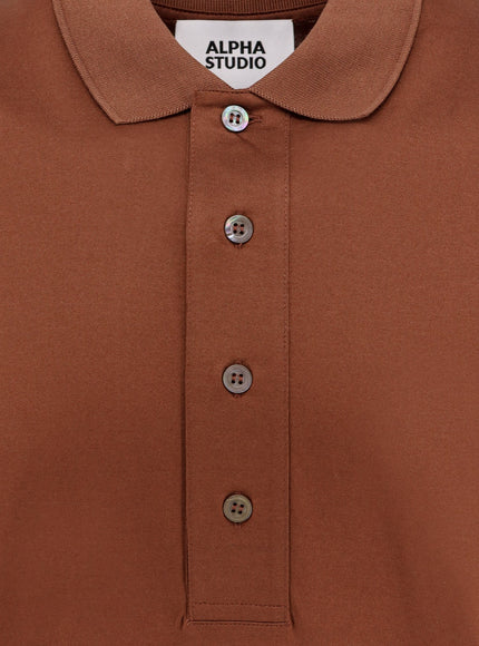 Alpha-Studio Cotton Jersey Polo Shirt