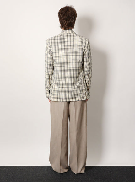 Ami Paris Virgin Wool Blazer With Madras Motif