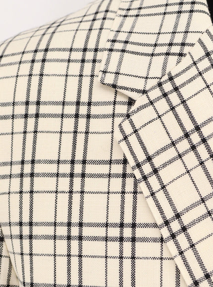 Ami Paris Virgin Wool Blazer With Madras Motif