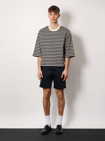 Ami Paris Cotton Bermuda Shorts With Elastic Detail