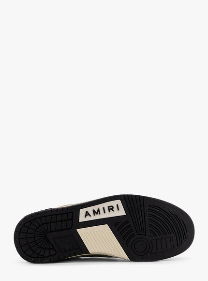 Amiri Crystal Skel Top Low Leather And Suede Sneakers With Rhinestones Detail