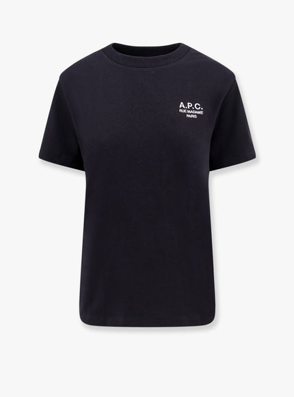 A.p.c. Organic Cotton T-Shirt With Logo Embroidery Nero