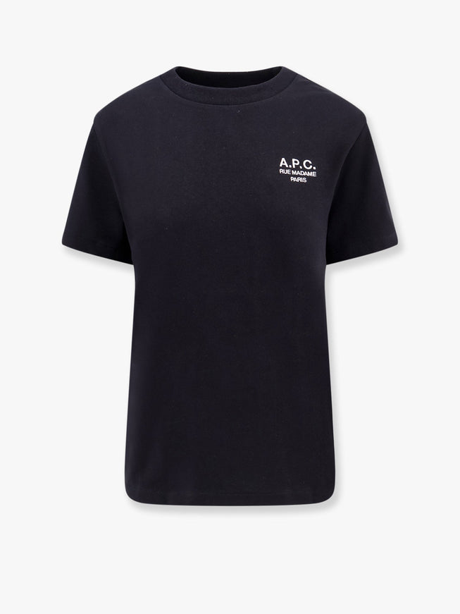 A.p.c. Organic Cotton T-Shirt With Logo Embroidery Nero