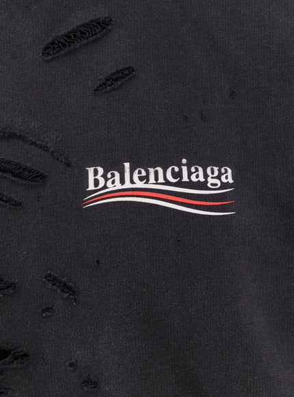 Balenciaga Destroyed Finish Cotton Sweatshirt