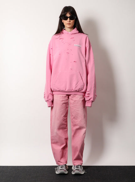 Balenciaga Destroyed Finish Cotton Sweatshirt