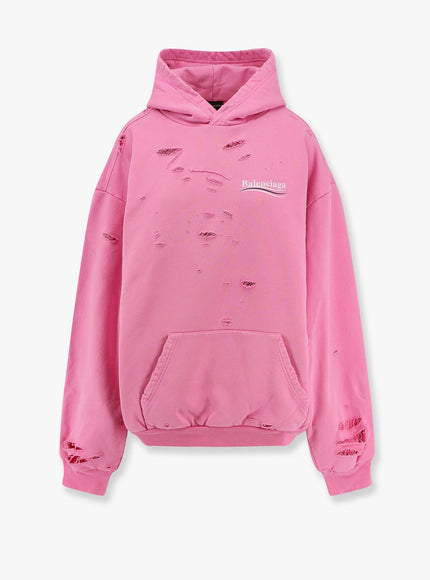 Balenciaga Destroyed Finish Cotton Sweatshirt Rosa