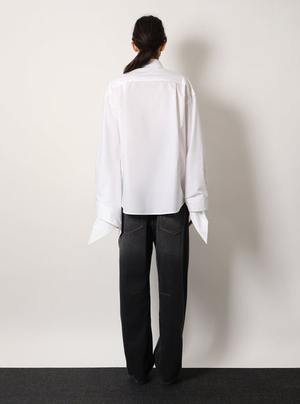 Balenciaga Oversize Cotton Shirt With Knotted Details
