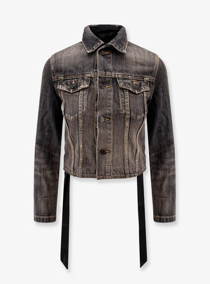 Balenciaga Denim Jacket With Satin Laces