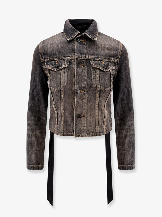 Balenciaga Denim Jacket With Satin Laces