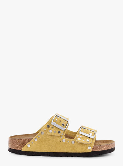 Birkenstock Arizona Rivet Border Leather Sandals With Applied Metal Rivets Giallo