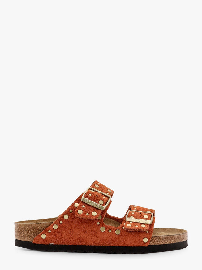 Birkenstock Arizona Rivet Border Leather Sandals With Applied Metal Rivets Arancione