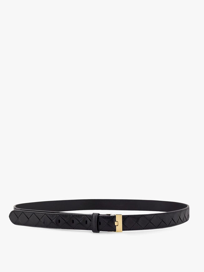 Bottega Veneta Leather Belt With Intrecciato Motif Nero
