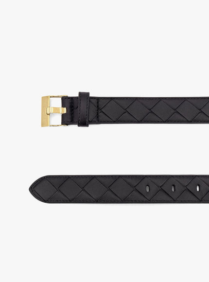 Bottega Veneta Leather Belt With Intrecciato Motif