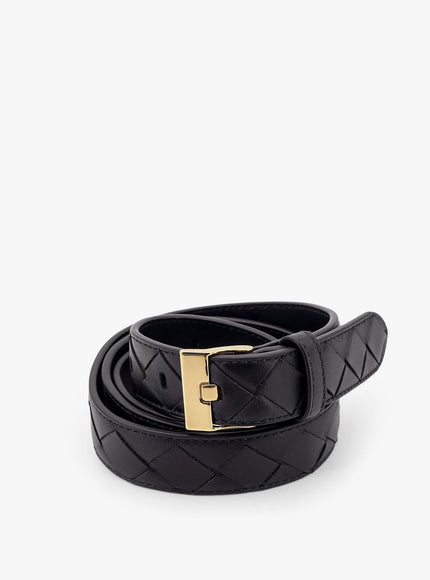 Bottega Veneta Leather Belt With Intrecciato Motif