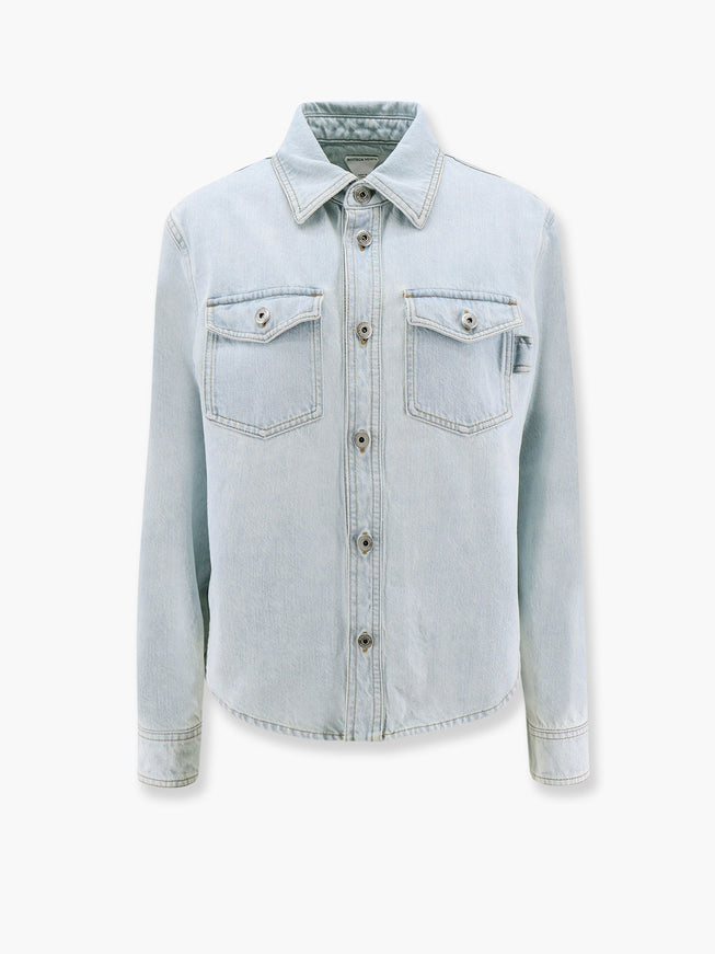 Bottega Veneta Denim Shirt With Extra Bleach Wash Blu