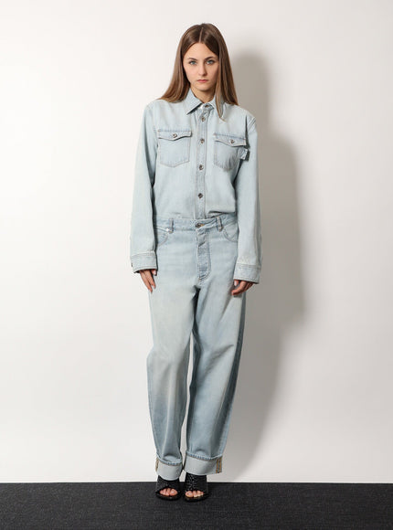 Bottega Veneta Denim Shirt With Extra Bleach Wash