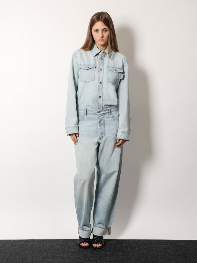 Bottega Veneta Denim Shirt With Extra Bleach Wash