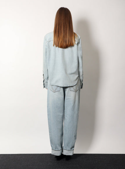 Bottega Veneta Denim Shirt With Extra Bleach Wash