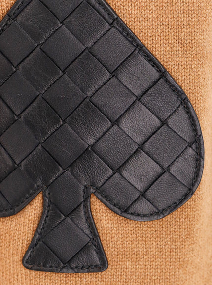 Bottega Veneta Cashmere Cardigan With Intrecciato Iconic Motif Leather Details