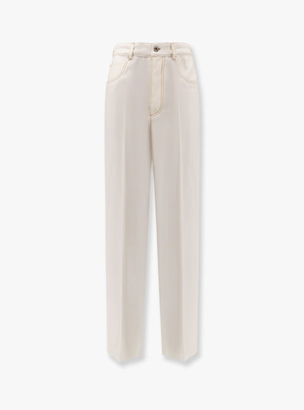 Bottega Veneta Wool Wide Leg Trouser Dove