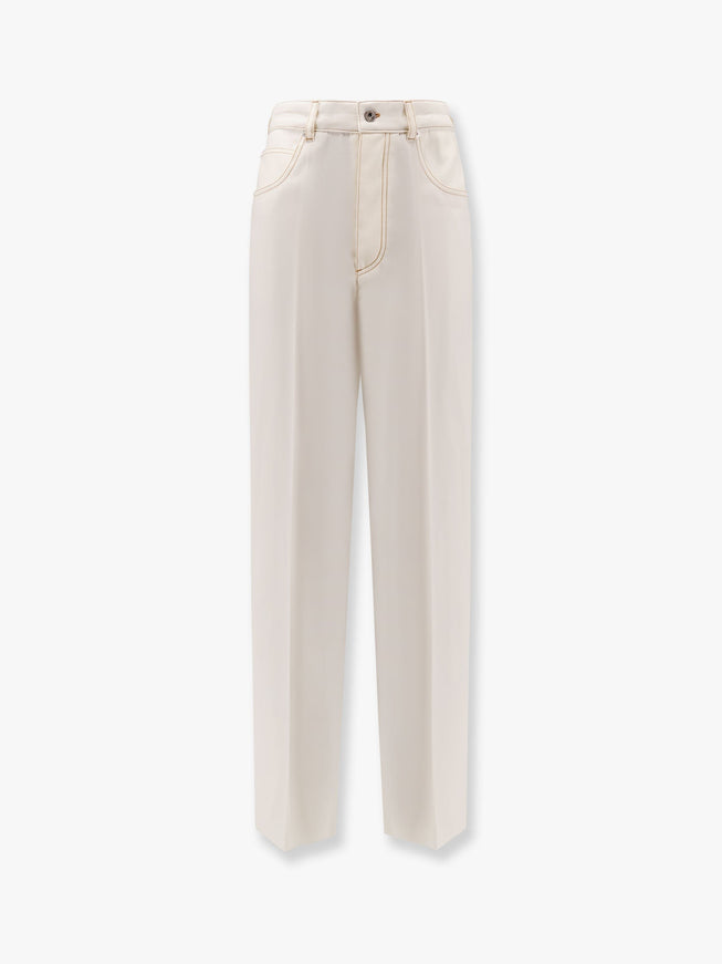 Bottega Veneta Wool Wide Leg Trouser Dove