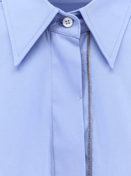 Brunello Cucinelli Cotton Blend Shirt With Shiny Trim