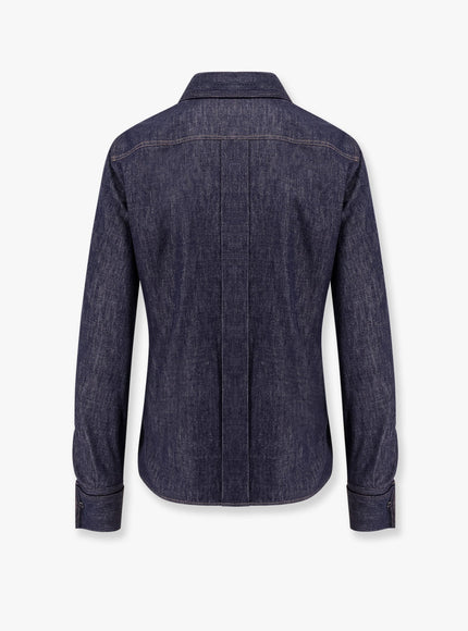 Brunello Cucinelli Denim Shirt With Contrasting Stitching