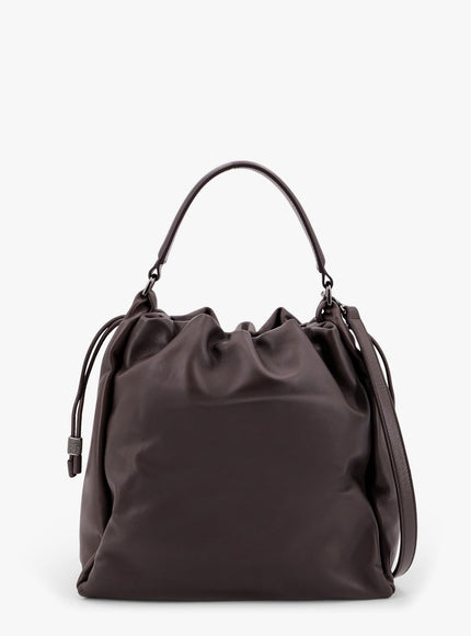 Brunello Cucinelli Bucket Mellow Leather Bucket Bag With Monili Detail