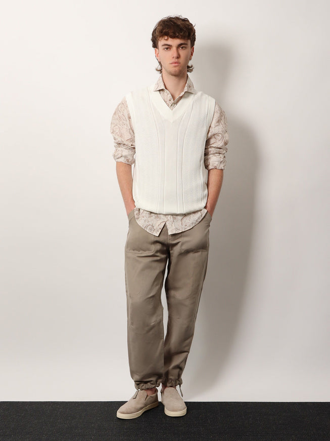 Brunello Cucinelli Linen And Cotton Relaxed Fit Trousers