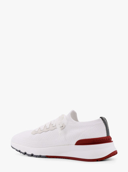 Brunello Cucinelli Cotton Knit Sneakers With Leather Inserts