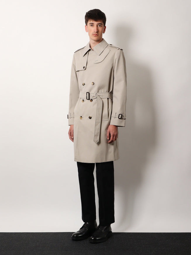 Burberry Cotton Blend Trench With Check Lining
