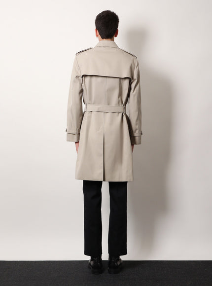 Burberry Cotton Blend Trench With Check Lining