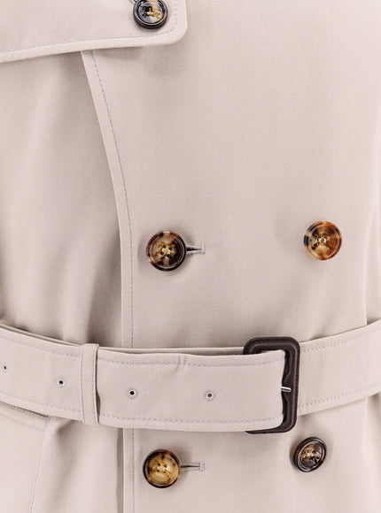 Burberry Cotton Blend Trench With Check Lining