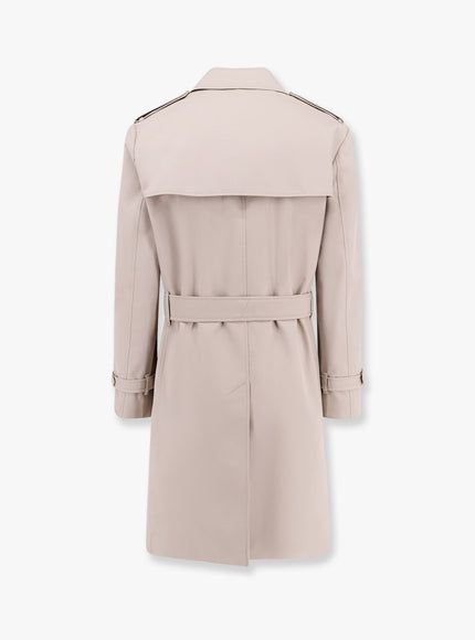 Burberry Cotton Blend Trench With Check Lining