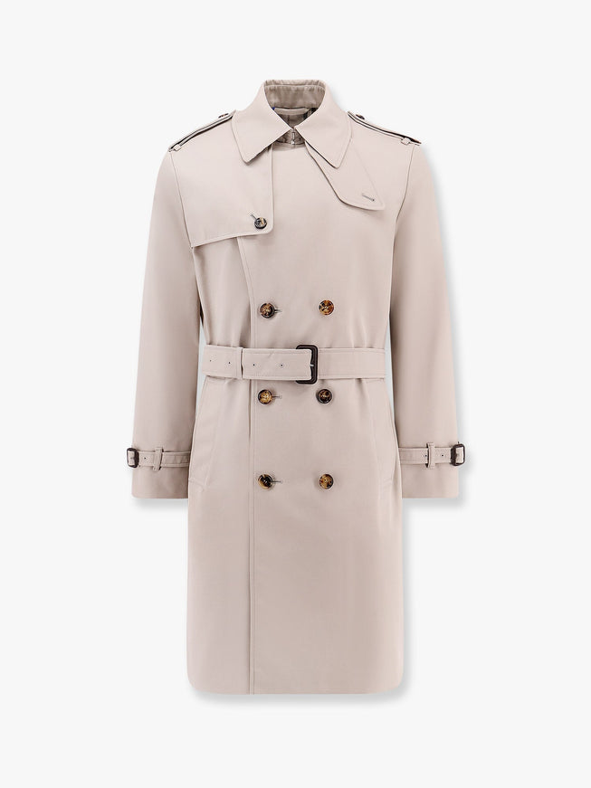 Burberry Cotton Blend Trench With Check Lining 50 Grigio